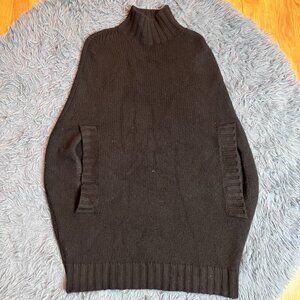 B.Chyll Black 100% Cashmere Cape Style Mock Sweater Tunic Size M